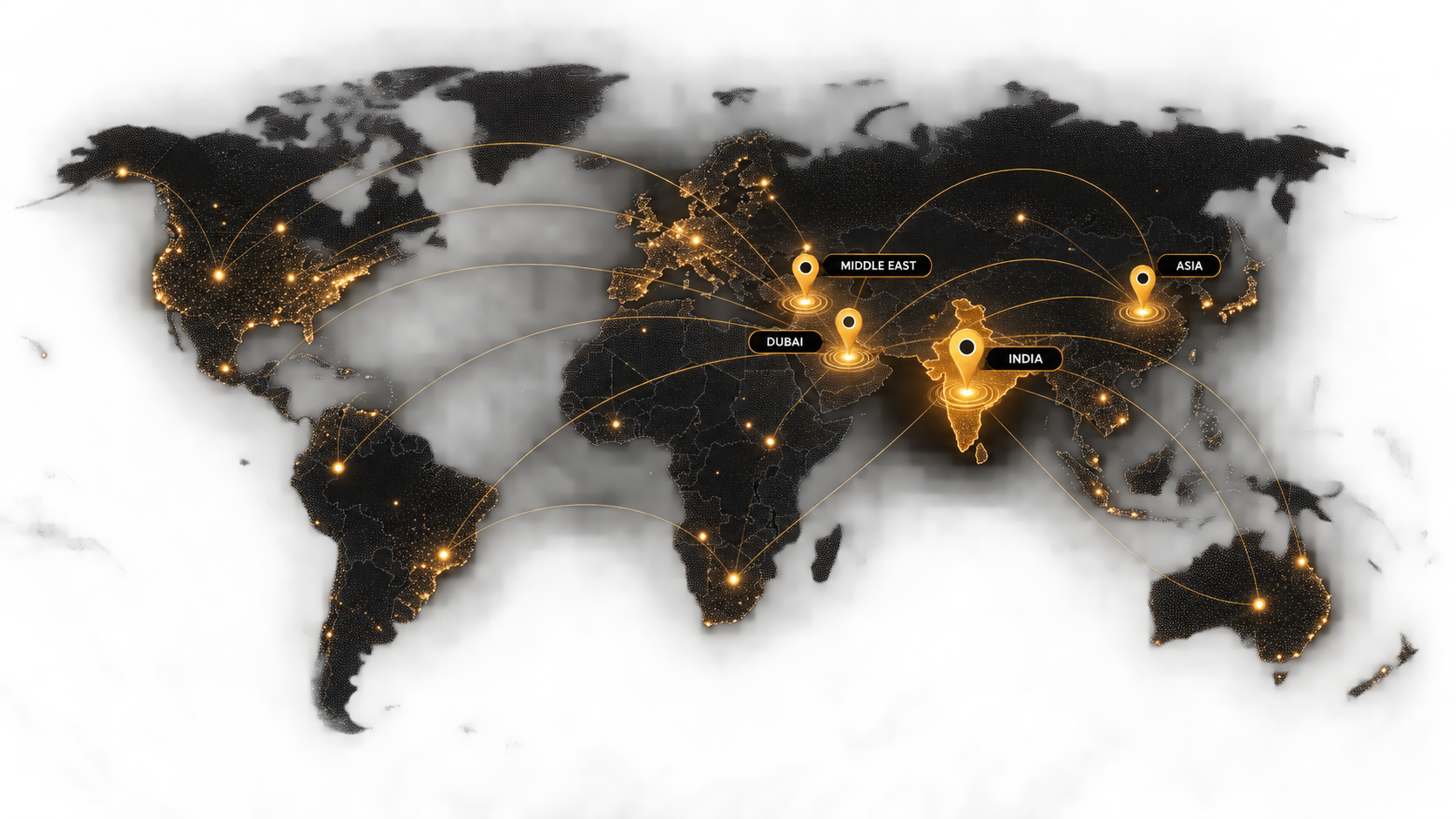 World map showing EVENTORA global event footprint